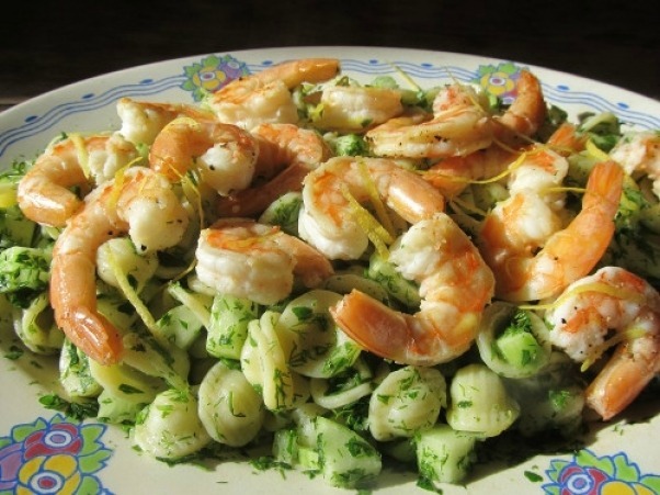 Salade De Pates Aux Crevettes Et Herbes Recettes Italiennes